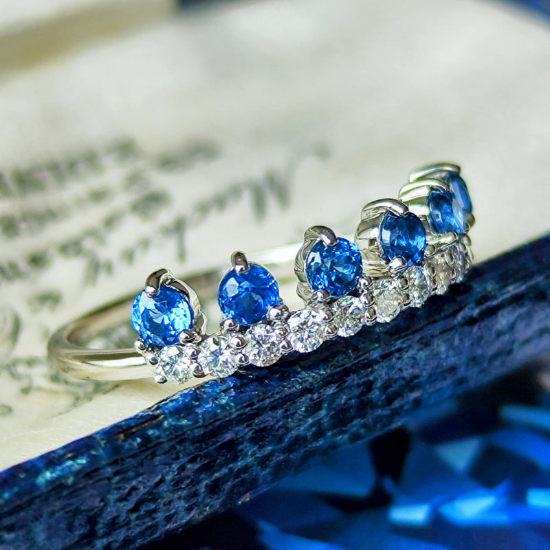 天然石　ブルースピネル　コバルトブルースピネル　天然石リング 天然コバルトブルースピネル 天然ダイヤモンド リング – Mico宝飾店