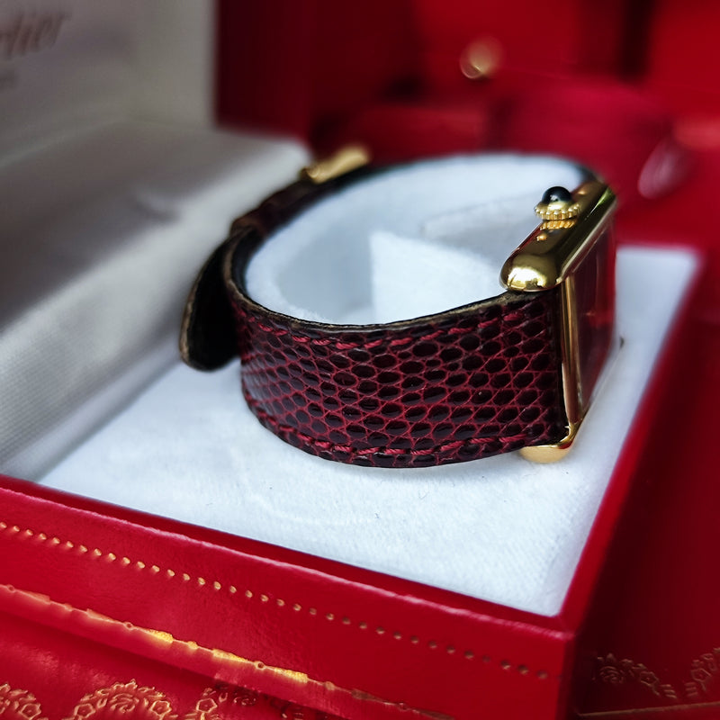 【OH済み】Cartier カルティエ マストタンク ボルドー文字盤 手巻き腕時計