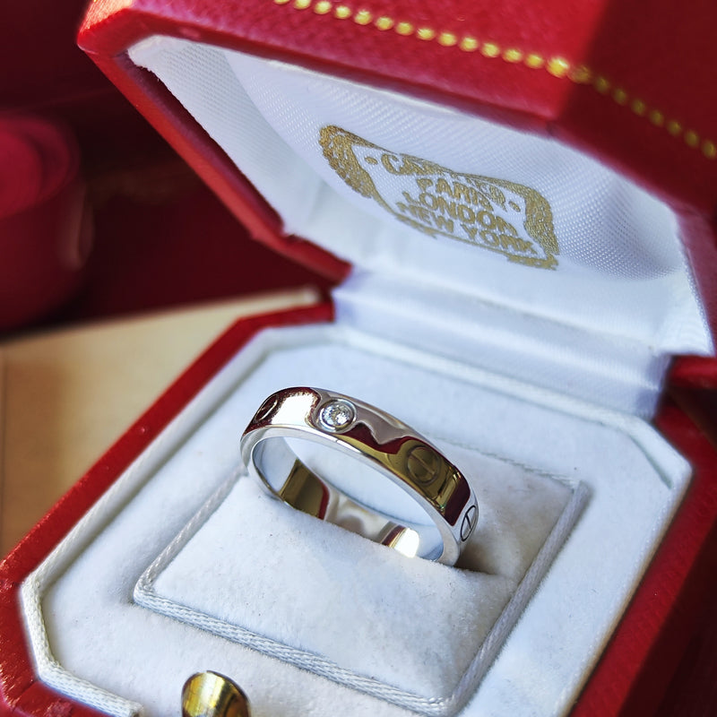Cartier カルティエ ミニラブリング ダイヤモンド 18金WG 9号