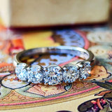 【三越百貨店】天然ダイヤモンド 1.0ct ヴィンテージリング 一文字