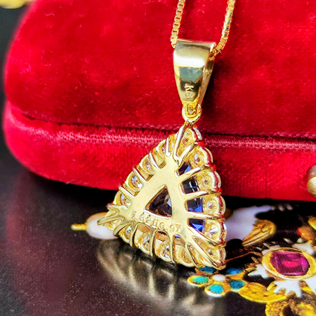 天然タンザナイト 1.82ct 天然ダイヤモンド ネックレス