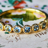 天然アクアマリン ハーフエタニティリング 18金