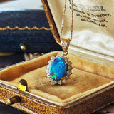 TASAKI 田崎真珠 ブラックオパール ダイヤモンド ペンダントトップ