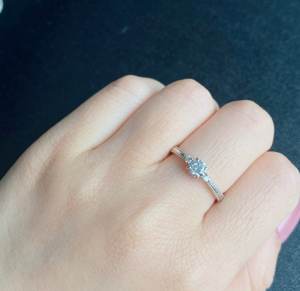 【お値下げ】Dカラー 天然ダイヤモンド 0.366ct プラチナリング