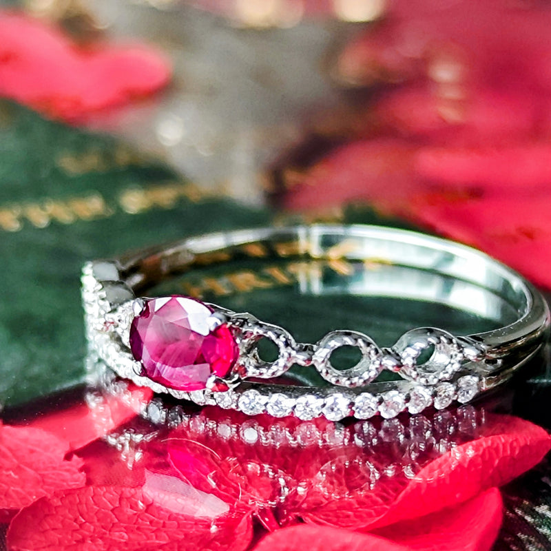 【非加熱 ピジョンブラッド】天然ルビー 天然ダイヤモンド リング