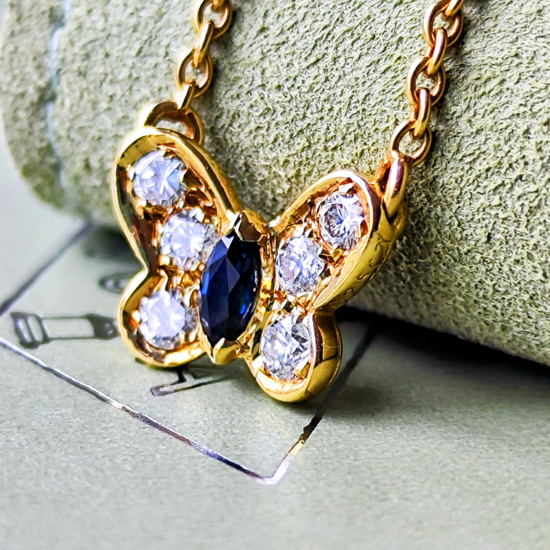 Van Cleef & Arpels ヴァンクリーフ&アーペル パピヨン ネックレス ダイヤモンド サファイア