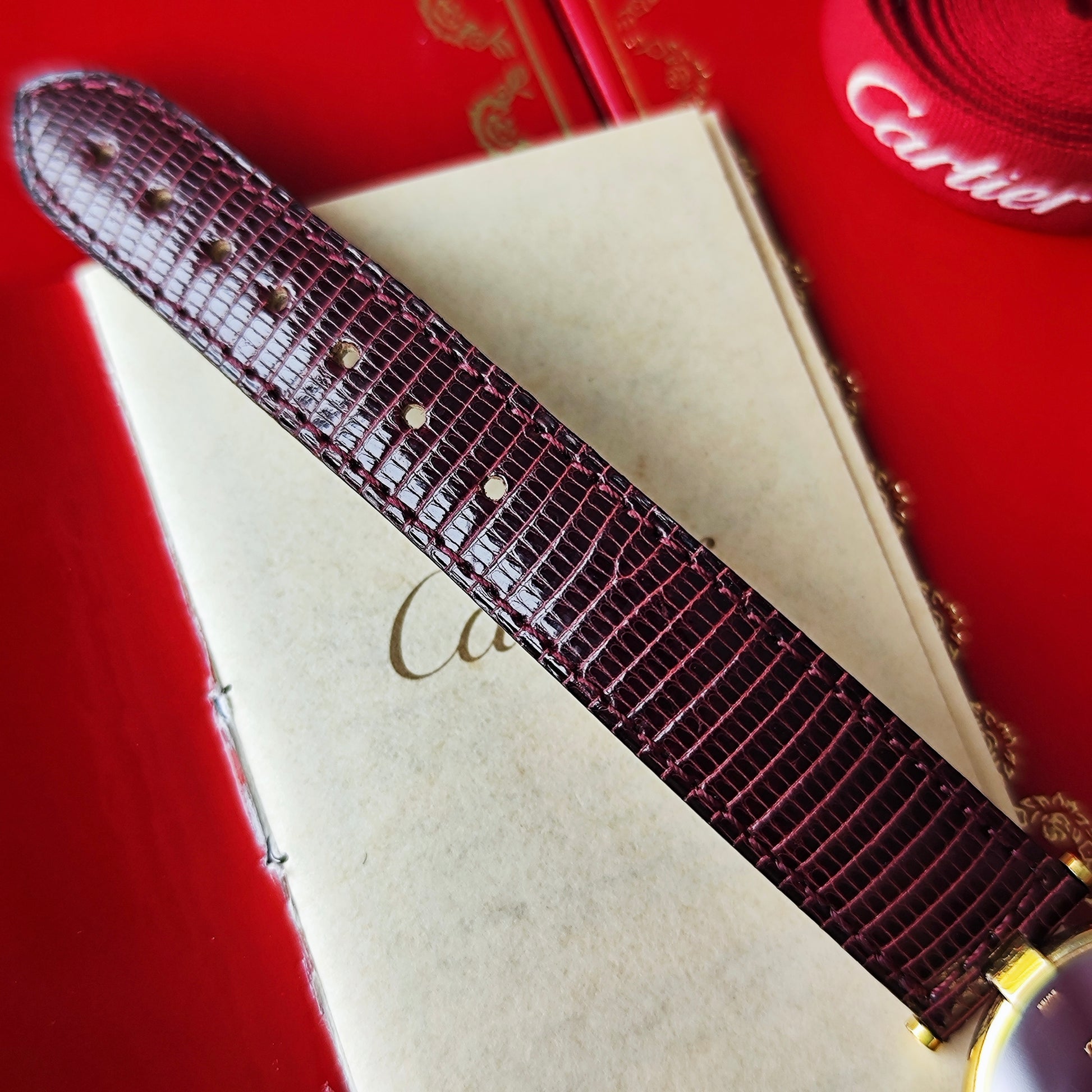 【ボーイズサイズ】Cartierカルティエ ヴァンドーム LM ボルドー文字盤 クォーツ腕時計