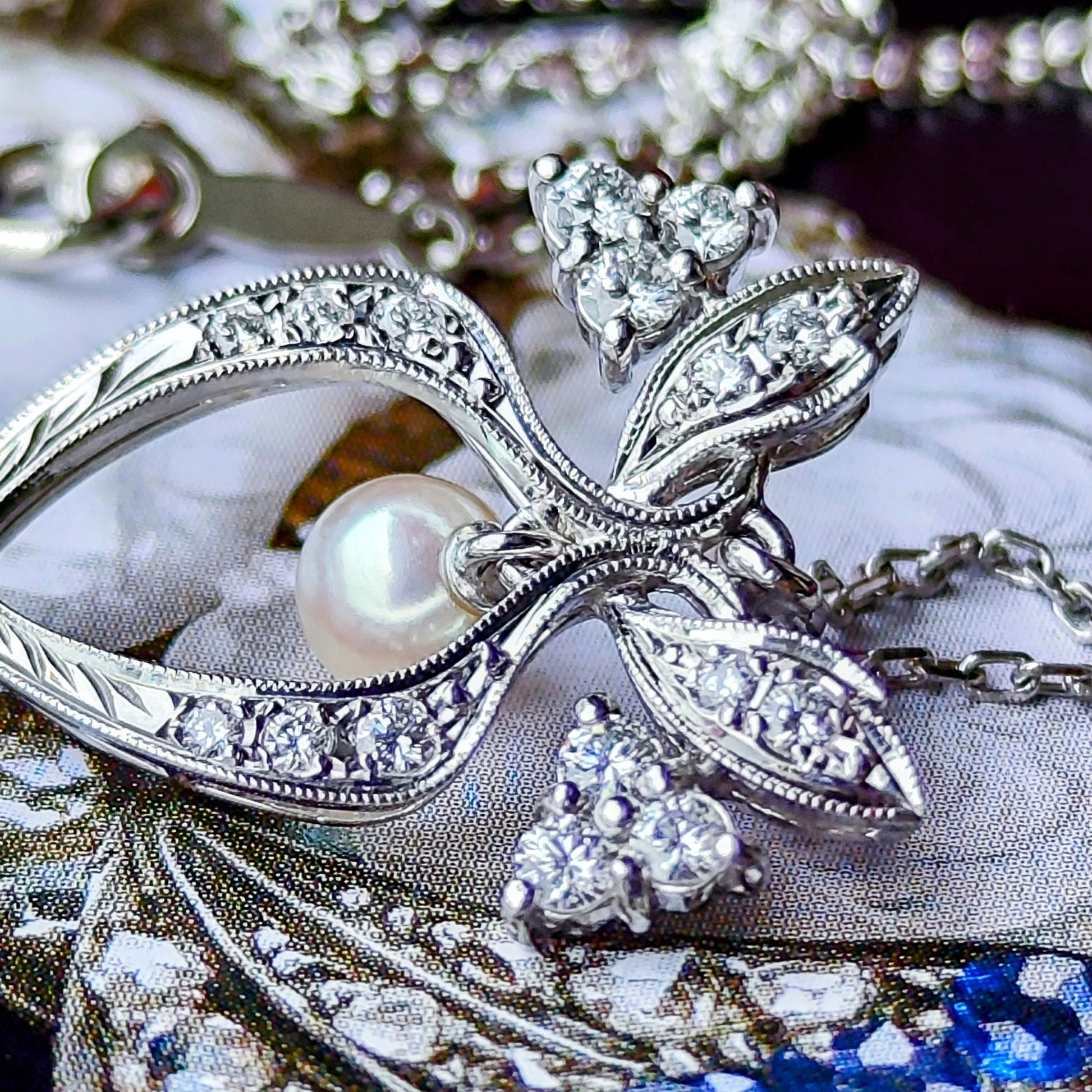MIKIMOTO ミキモト あこや真珠 淡水真珠 プラチナネックレス