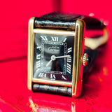 【OH済み】Cartier カルティエ マストタンク ブラックローマンオニキス 手巻き腕時計