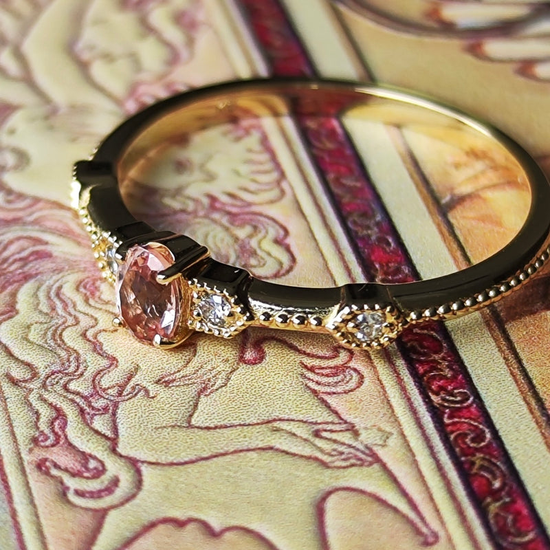 リング 指輪 インペリアルトパーズ 1.26ct ダイヤモンド 0.22ct