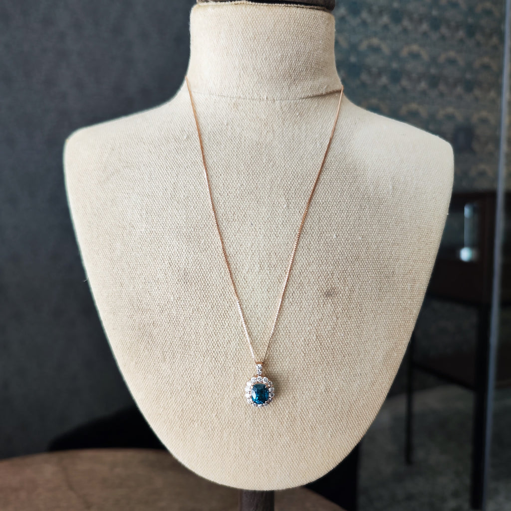 【大粒 4.78ct】天然ジルコン 天然ダイヤモンド ネックレス 18金PG