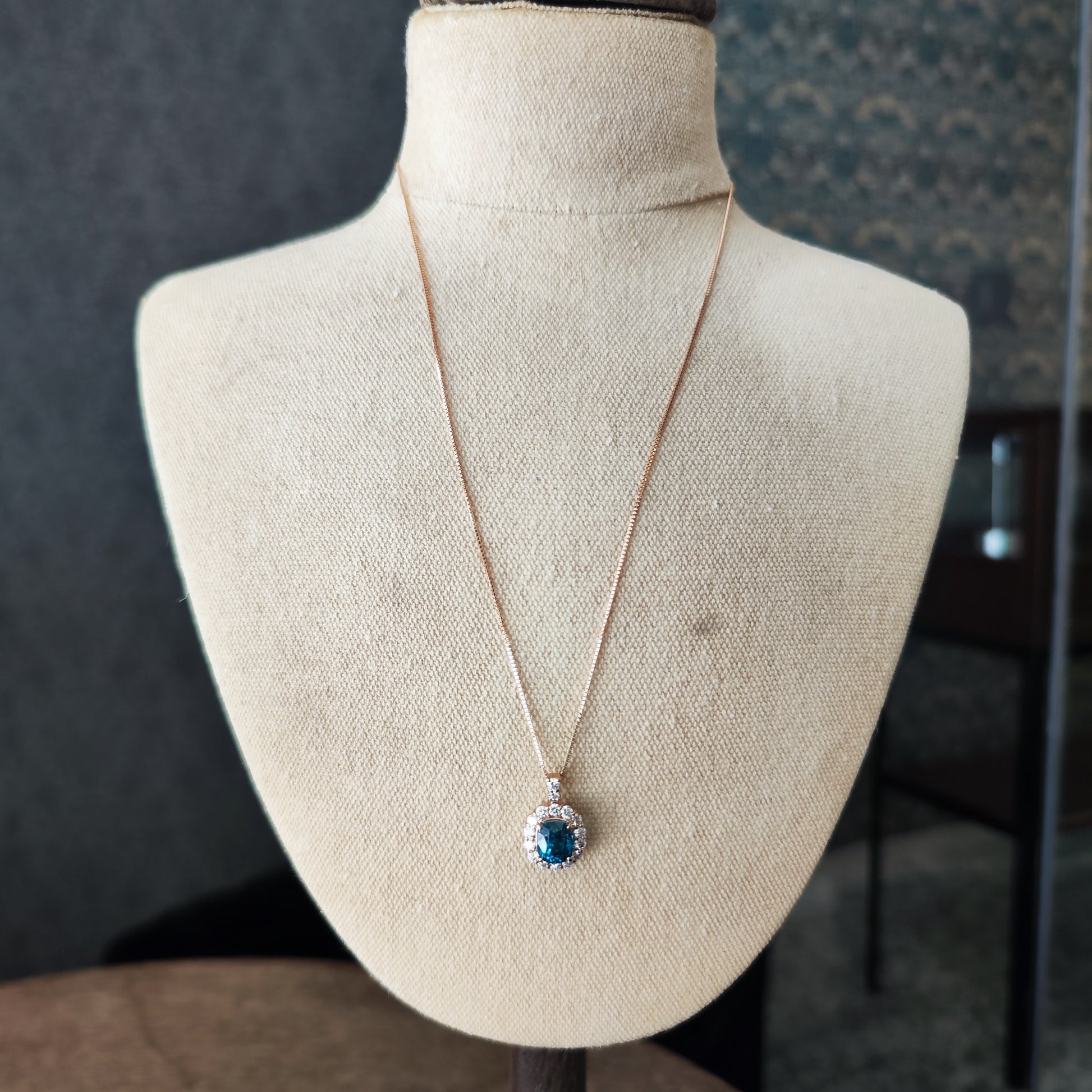 【大粒 4.78ct】天然ジルコン 天然ダイヤモンド ネックレス 18金PG