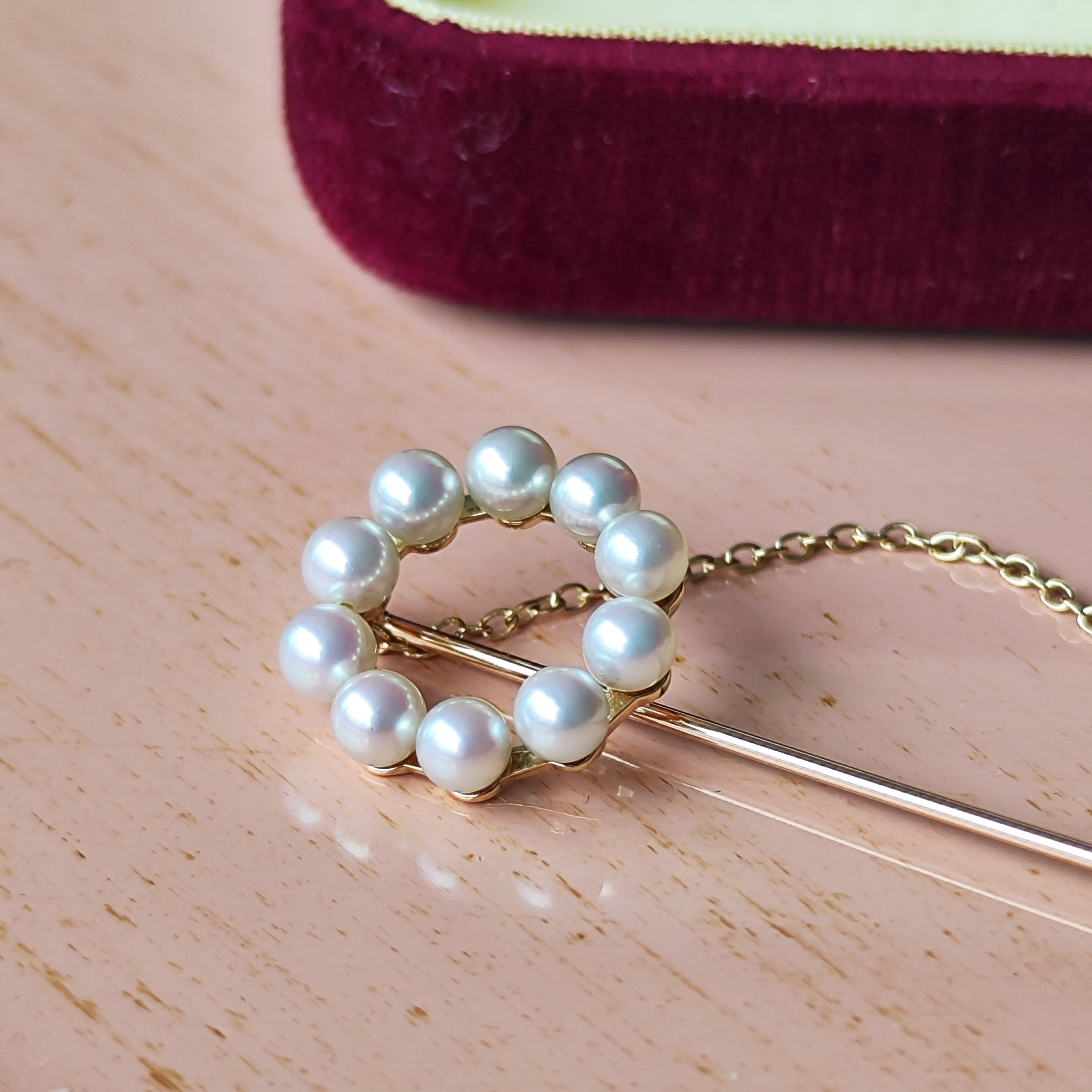 MIKIMOTO アコヤベビーパール ピンプローチ SV MIKIMOTO ミキモト あこや真珠ピンブローチ サークルモチーフ – Mico宝飾店