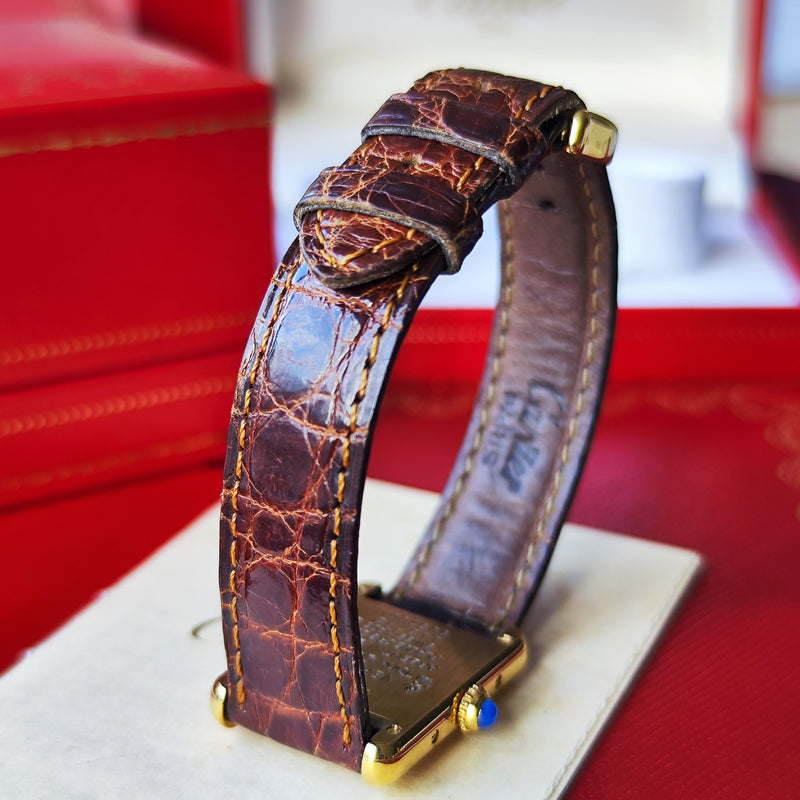 Cartier カルティエ マストタンク ヴェルメイユ ローマンダイヤル クォーツ腕時計