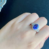 天然タンザナイト 2.47ct 天然ダイヤモンド リング