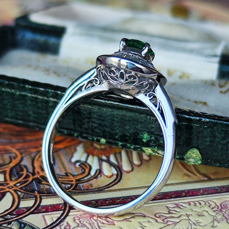 【ザンビア産 ノンオイル】天然エメラルド 天然ダイヤモンド リング GIA