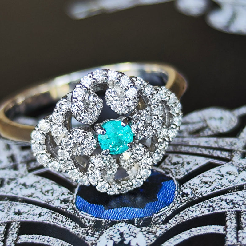 【ブラジル産 GIA】天然パライバトルマリン 天然ダイヤモンド リング