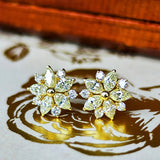 天然ダイヤモンド マーキスカット 18金ピアス