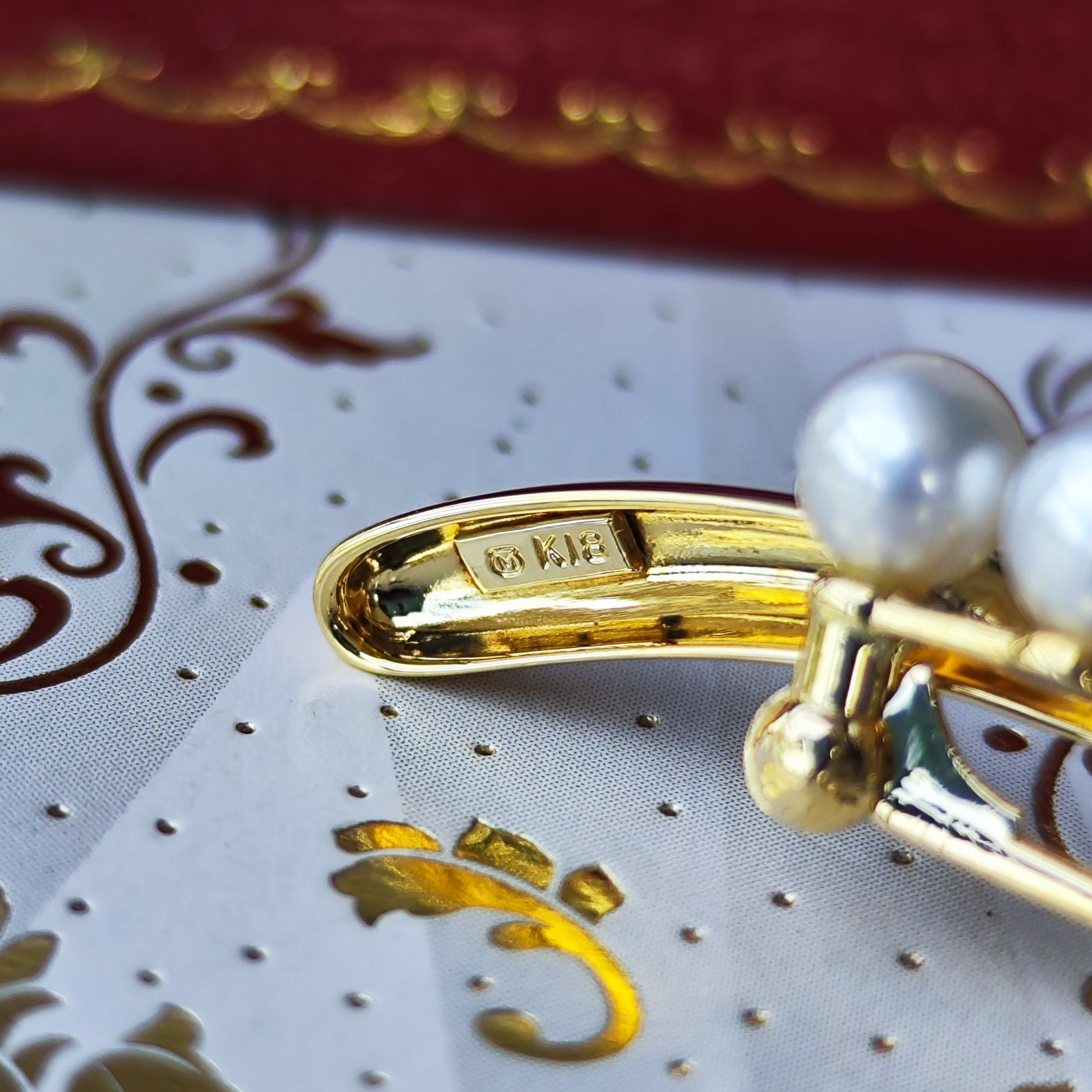 MIKIMOTO ミキモト あこや真珠 ブローチ 18金