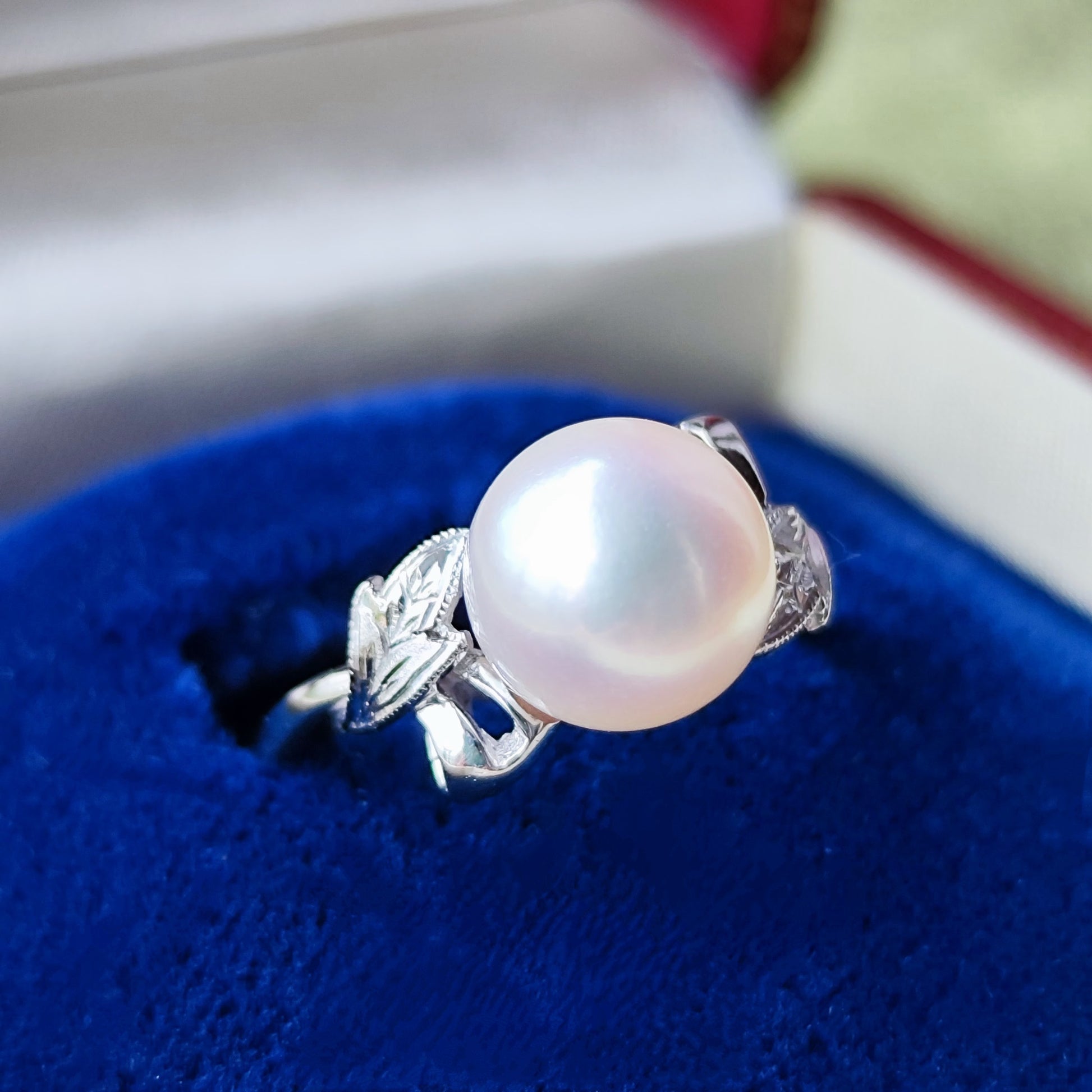 【オールドミキモト 】MIKIMOTO ミキモト あこや真珠 14金リング 陽刻