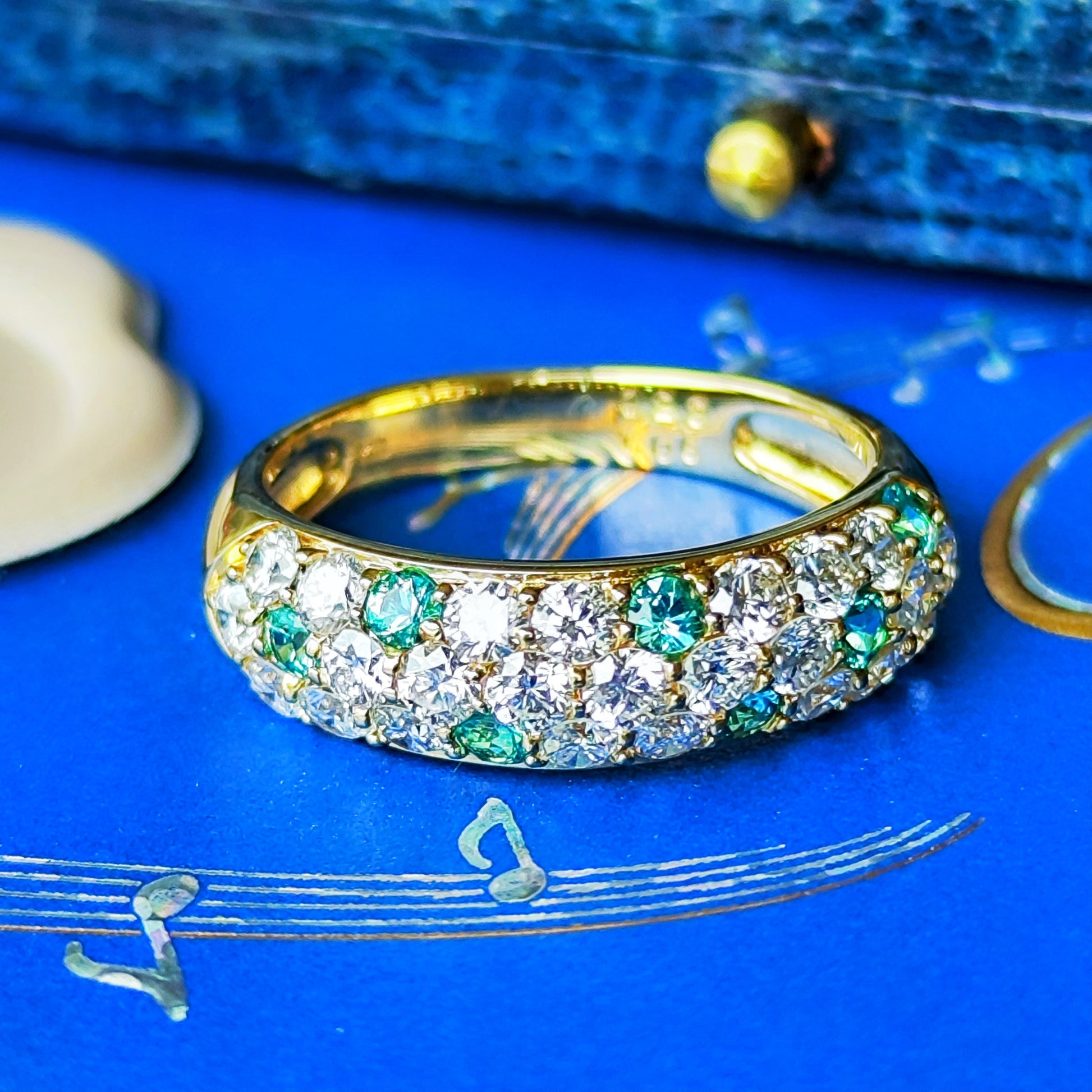 天然パライバトルマリン 天然ダイヤモンド パヴェリング 18金