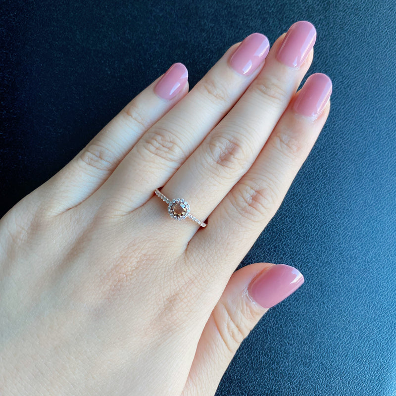 【ローズカット】天然ブラウンダイヤモンド リング