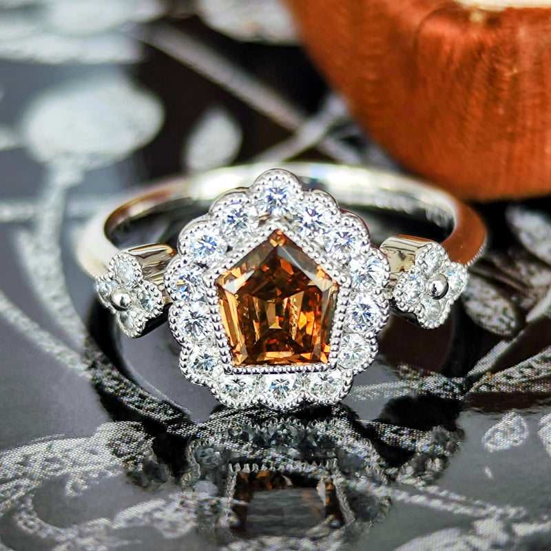 【ブラウンダイヤ】天然ダイヤモンド プラチナリング