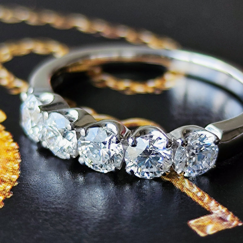 MIKIMOTO ミキモト 天然ダイヤモンド 0.74ct ハーフエタニティリング