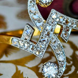 【フランスアンティーク】トワエモワ 天然ダイヤモンド リング