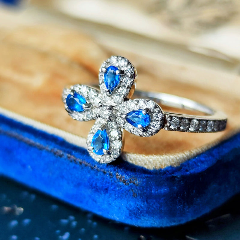 天然アウイナイト 天然ダイヤモンド プラチナリング