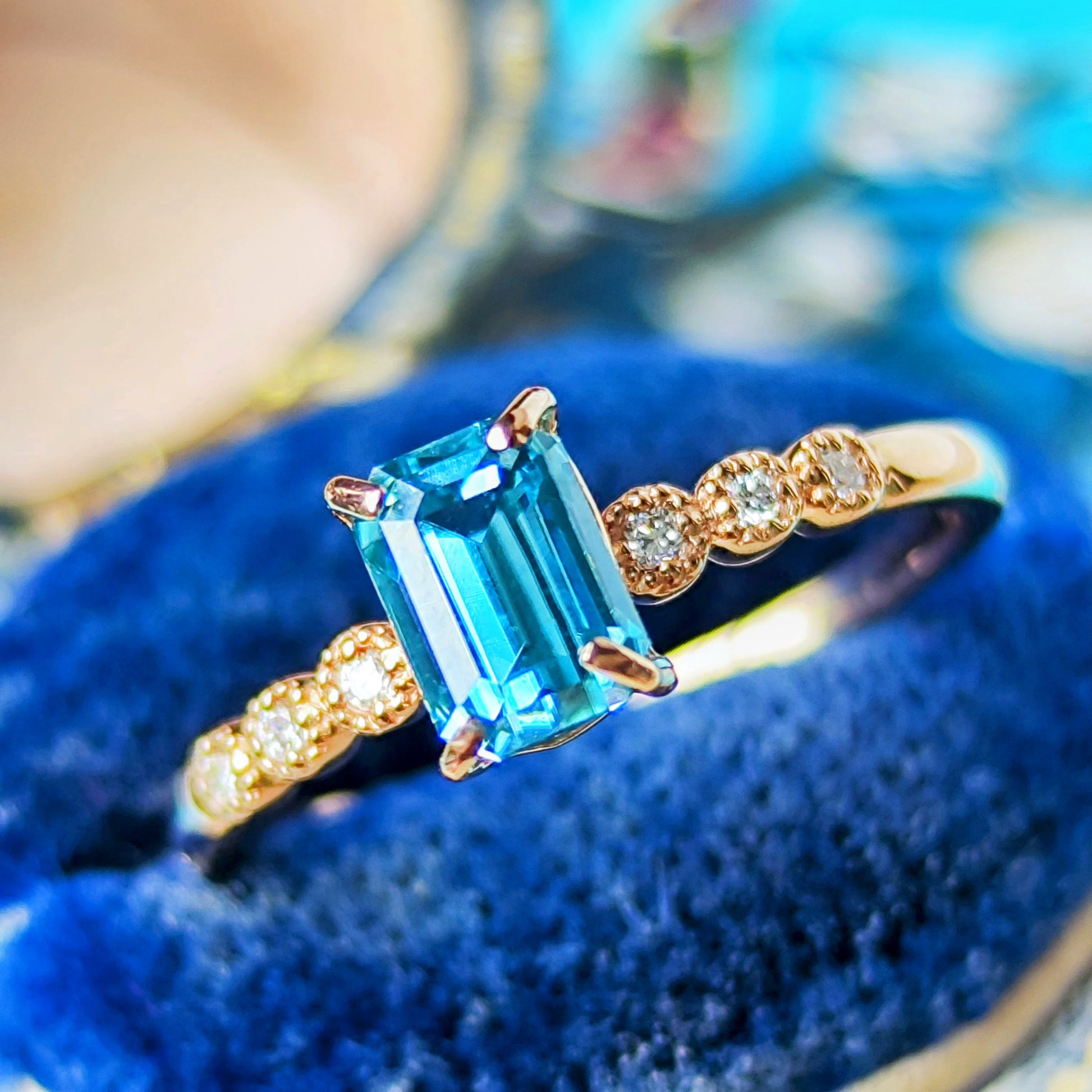 天然ジルコン 1.36ct 天然ダイヤモンド リング