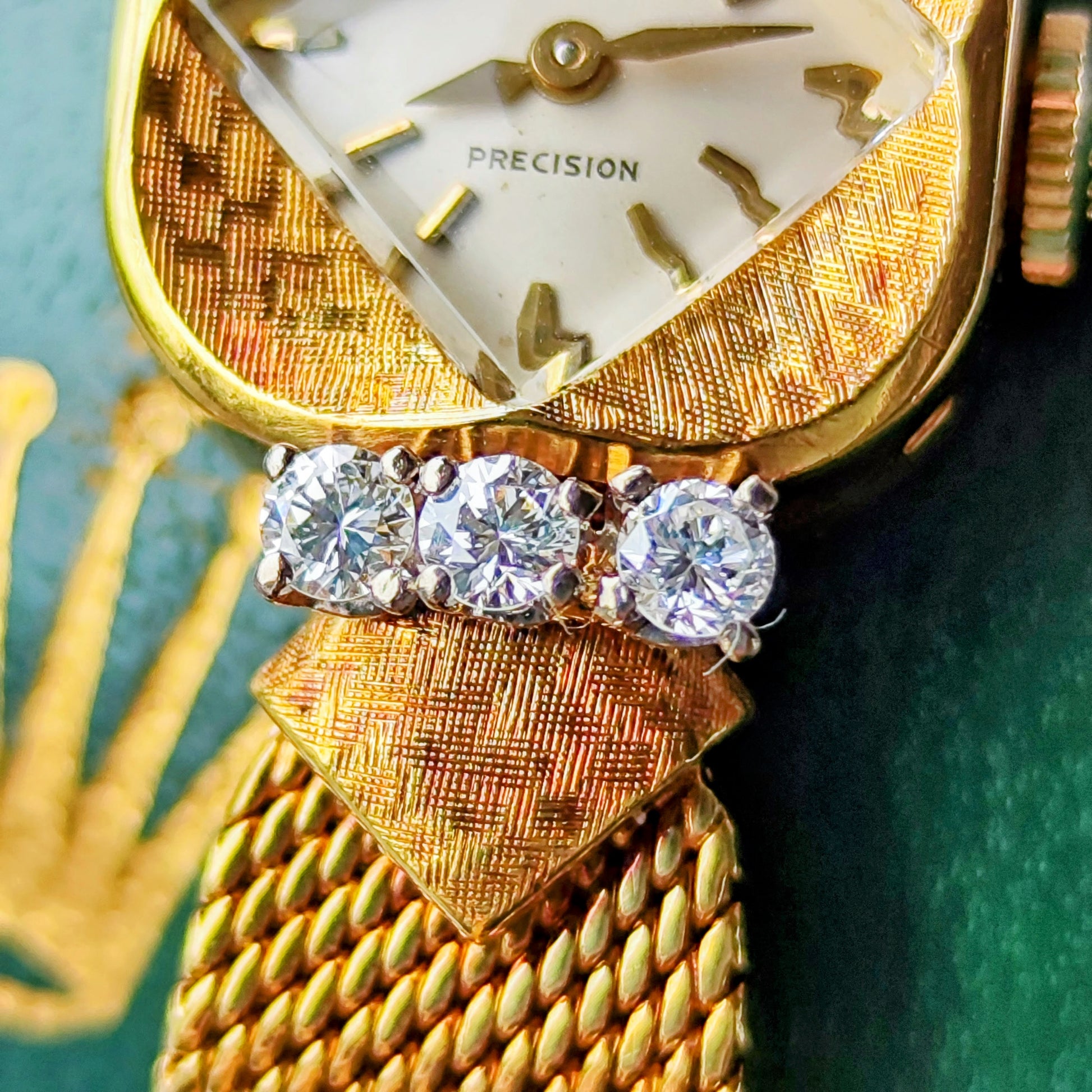 【OH済み】ROLEX ロレックスPRECISION プレシジョン 18金無垢 ダイヤモンド 手巻き腕時計