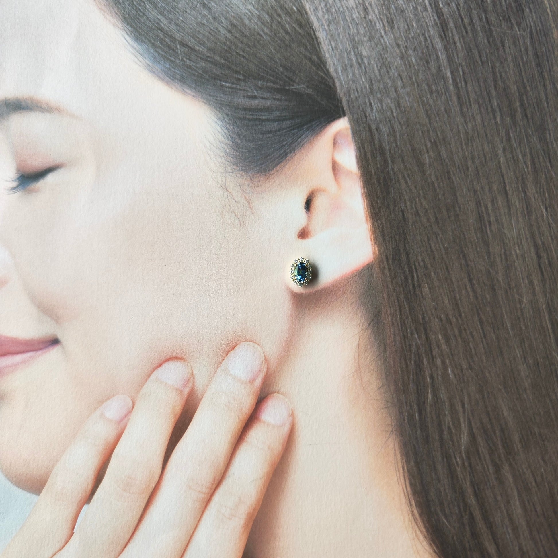 【サンタマリア】天然アクアマリン 天然ダイヤモンド 18金ピアス