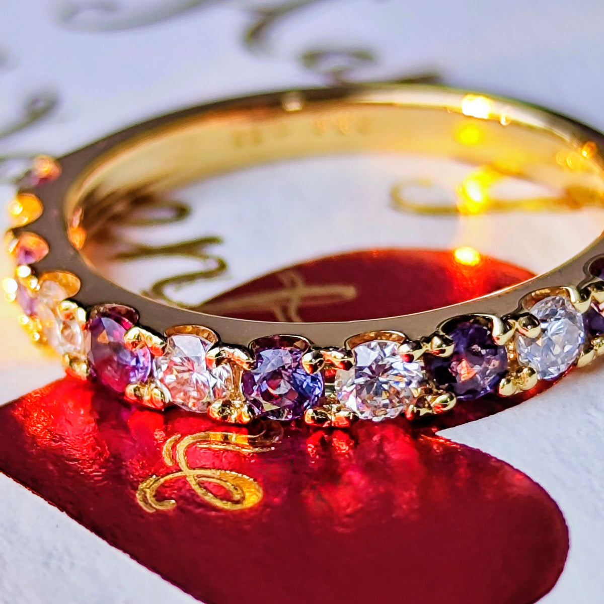 【ベキリーブルー】天然カラーチェンジガーネット 天然ダイヤモンド 0.38ct リング