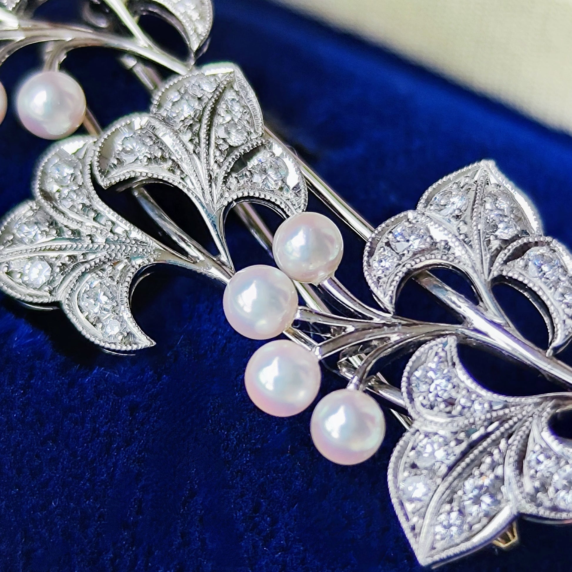 MIKIMOTO ミキモト あこや真珠 天然ダイヤモンド Ir（リジウム）ブローチ