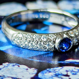 MIKIMOTO ミキモト 天然サファイア 天然ダイヤモンド パヴェリング