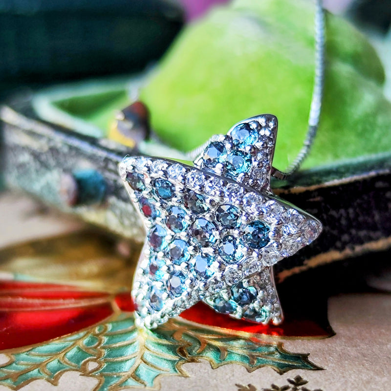 天然アレキサンドライト パヴェセッティング 天然ダイヤモンド ネックレス 18金WG