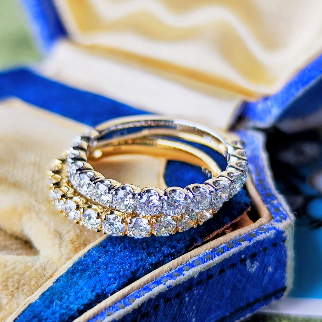 【全石ハート&キューピッド】天然ダイヤモンド 1.0ct 15石 ハーフエタニティリング 18金 ③