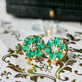 天然エメラルド 天然ダイヤモンド 18金ピアス