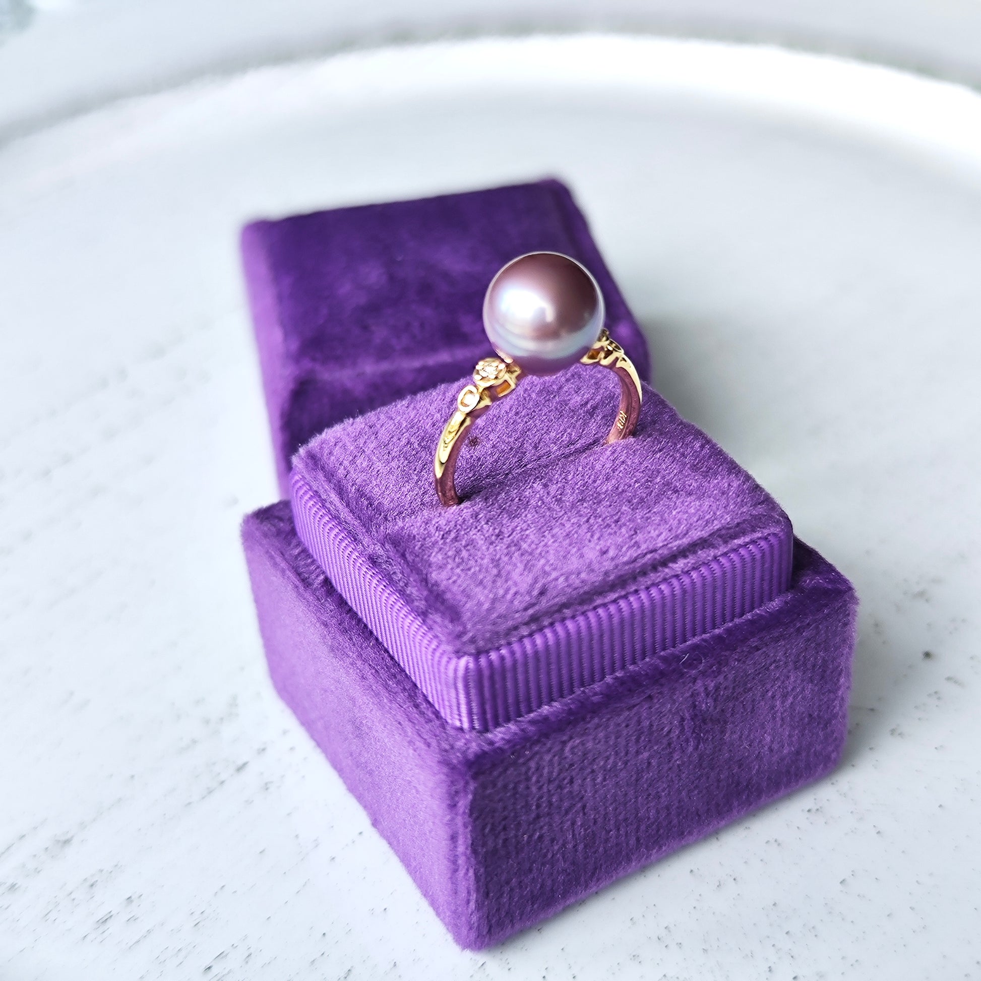 【限定品】紫陽花パール 天然ダイヤモンドリング