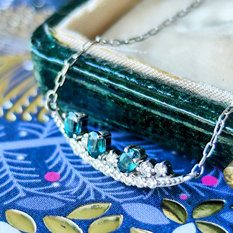 【初期の頃のルース】天然グランディディエライト 天然ダイヤモンド ネックレス