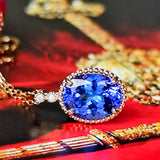 天然タンザナイト 天然ダイヤモンド 18金ネックレス