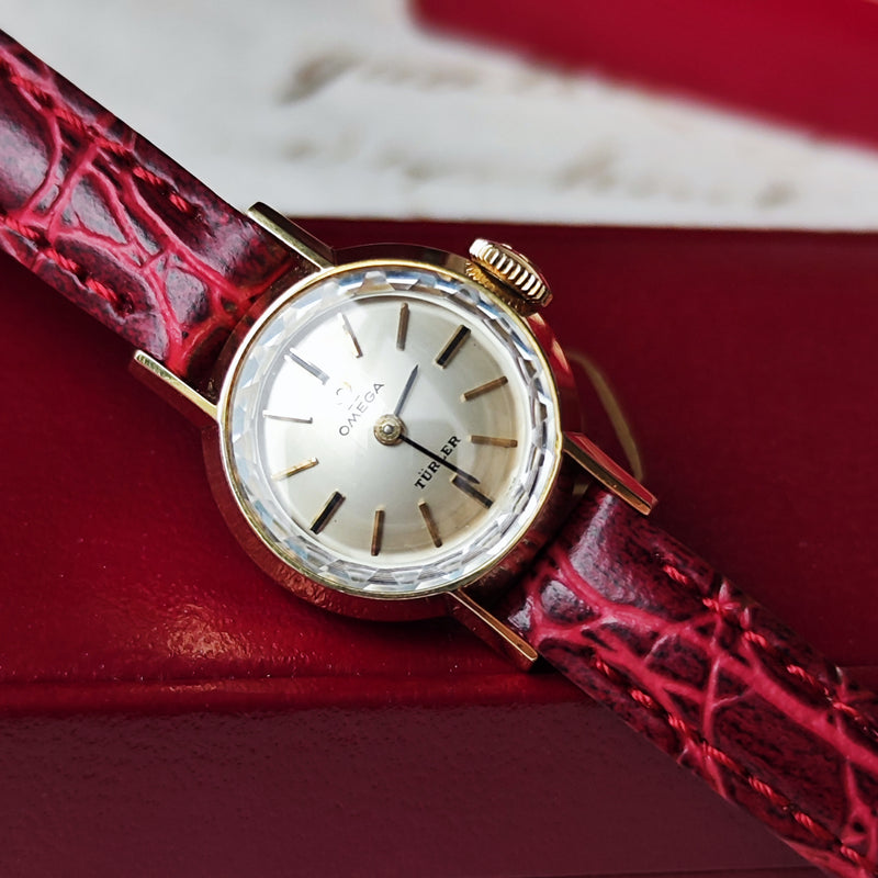 【OH済み】OMEGA オメガ TURLER チューラー ダブルネーム カットガラス 手巻き腕時計