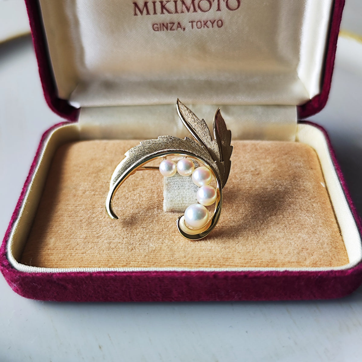 【オールドミキモト 】MIKIMOTO ミキモト あこや真珠 14金 ブローチ ④