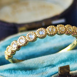 【ローズカット】天然ダイヤモンド ハーフエタニティリング