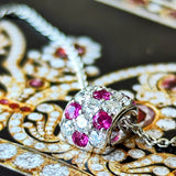 MIKIMOTO ミキモト 天然ルビー 天然ダイヤモンド パヴェ ネックレス