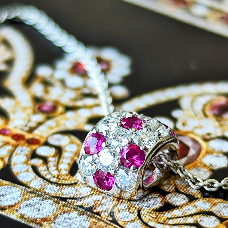 MIKIMOTO ミキモト 天然ルビー 天然ダイヤモンド パヴェ ネックレス