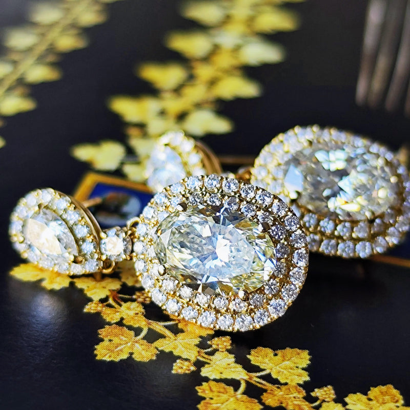 【大粒】天然ダイヤモンド 計4.02ct 1.76ct 18金ピアス GIA