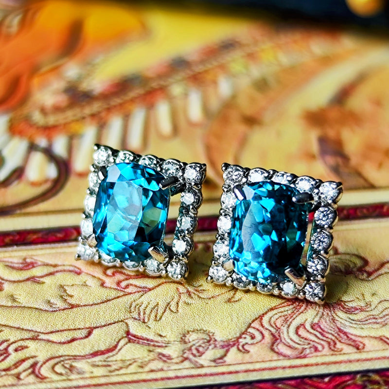 天然ジルコン 天然ダイヤモンド ピアス