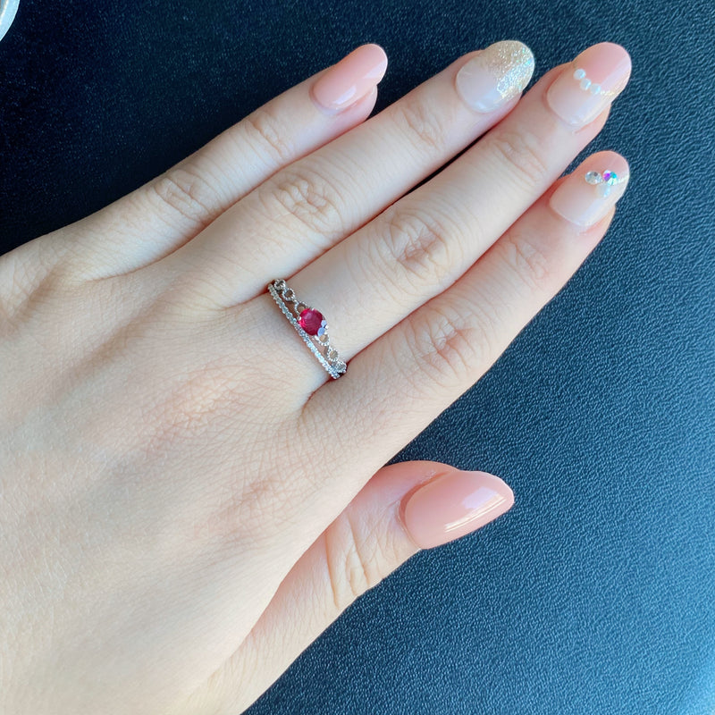 【非加熱 ピジョンブラッド】天然ルビー 天然ダイヤモンド リング